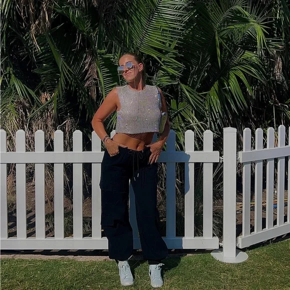 *LAST ONE* Main Character Energy Silver Rhinestone Top - Picture 17 of 17